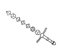 Xyverart Dice Sword Decor Metal Dice Wall Decor Dnd Sword Dungeons and Dragons Artwork D&D Boy Game Room Decor, Dnd Gift