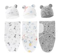 Xyvolve Baby Swaddle, Baby Sleeping Bags Newborn with Hat, 3-Pack, Anti-Kick Quilt in Cocoon Style for 0-3 Month Babies, Delivery Room Swaddle, Cotton Swaddle for Newborns, Unisex, 50 x 73 CM