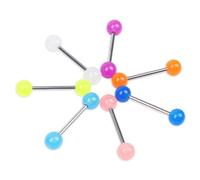 Xyvona 7 PCS Tongue Bars, Glow in the Dark Tongue Bars, 16mm 1.6mm Straight Barbell, Acrylic Tongue Barbells, Cartilage Body Piercing Ring, Barbells Tongue Piercing Jewelry (Multicolour)