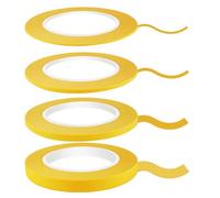 Xyvor 4 Rolls Painter's Masking Tape Self-Adhesive Fineline Tape 1.5/3/6/12 mm x 50 m Masking Tape Painting Car Masking Tape Painter's Tape Gold Tape Painting Tape for Painting Work Bodies DIY
