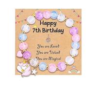 Xyvvol 7 Year Old Girls Birthday Gifts,Girls Birthday Presents Age 7,Cute Beads Bracelet 7th Birthday Gifts for Daughter Sister Granddaughter Niece (7th)