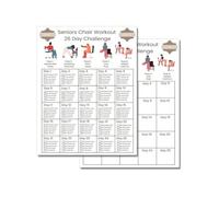 Xyvvol Chair Yoga For Seniors,Seniors Chair Workout 25 Day Challenge Poster Chart for Exercise,Gift for Elderly (A)