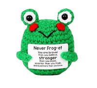 Xyvvol Frog Gifts,Handmade Crochet Frog with Positive Card,Positive Crochet Animals Emotional Support Gift Cheer Up Gift for Women Kids Friends Bestie Christmas Birthday