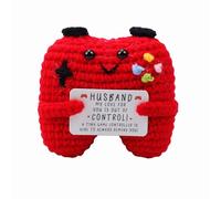 Xyvvol Gifts for Husband,Handmade Crochet Red Controller Presents for Husband,Husband Gifts from Wife for Birthday Christmas Valentines Day Anniversary
