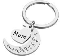 Xyvvol Presents for Mum,''I Love You to The Moon and Back Stainless Steel Keyring, Mum Birthday Gifts for Chritmas Mothers Day Mom Mummy Gift From Son or Daughter