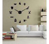 XYVXJ Giant Mute Dentist Wall Clock, Oversized, Large Needle Mirror, Dentist Studio Decor Dentist Gift