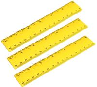 XYWHPGV 3 Pcs Plastic Ruler 15cm 6 inches Straight Ruler Yellow Measuring Tool for Office(7cc75 075b6 f167a b5d68 4ca59 f279d