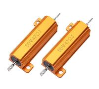 XYWHPGV 50W 47 Ohm 5% Aluminum Housing Resistor Screw Tap Chassis Mounted Aluminum Case Wirewound Resistor Load Resistors Gold Tone 2pcs(9e483 016e0 cebb1 11d51 35fd4 0ffc1