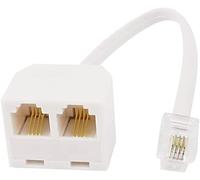 XYWHPGV RJ11 6P4C Modular Handset to Double RJ11 6P4C Socket Connector Adapter(261c2 bce49 8a5c3 e713b bf605 c3330