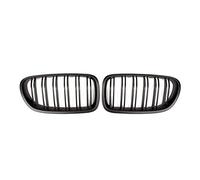 XYWOPO 1 Pair Double Slat Line Front Bumper Grill Hood Grille Grill 2010-2017, for BMW, for 5 Series F10 F11 F18 M5 (Matte Black) Car Front Grille