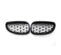 XYWOPO 1 Pair, for BMW, for 5 Series E60 2004 2005 2006 2007 2008 2009 Meteors Front Middle Grille Auto Racing Grille Racing Grills Gloss Black/Silver Car Front Grille(Black)
