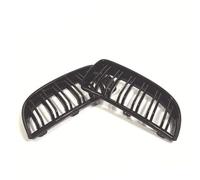 XYWOPO 1Pair Front Gloss Matt Carbon Black 2 Line Double Slat Grille Grill, for BMW, for E90 E91 4 Door 2005 2005 2007 2008 Car Front Grille
