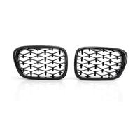 XYWOPO 2 Piece Gloss Black/Silver Meteors Front Grille Auto Racing Grille, for BMW, for 5 Series E39 New 1999-2003 Racing Grills Car Front Grille(Gloss Black)