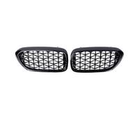 XYWOPO 2PCS Car Front Grille Bumper Grill, for BMW, for 5 Series G30 G31 G38 2018 2019 2020 Chrome Diamond Racing Grills Meteor Style Car Front Grille(Glossy Black)