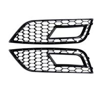 XYWOPO 2X RS4 Style Front Bumper Lower Grille Fog Light Grill 2013-2016, for A4 B8.5 (Black Grille+Cover) Fog Light Grille