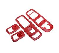 XYWOPO 4Pcs Car Interior Window Lift Trim Cover, for DODGE, Charger Durango RAM 1500, for Chrysler, 300 2015-2017 Red ABS Switch Panel Window Control Trim Car Window Switch Cover
