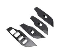XYWOPO 4pcs Window Switch Panel Trim, for Toyota, for RAV4, Frame Carbon Fiber Style Decor Replacement 2019 2020 2021 Left Car Styling Window Control Trim Car Window Switch Cover