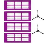 XYWOPO 6PCS Vacuum Cleaner Replacement Parts, for EUREKA V15 Pro, for J15, for Ultra, for Ultra-WH Robot Vacuums, 4 HEPA Filter+ 2 Side Brushes Robot Vacuum Cleaner Replacement Parts Kit