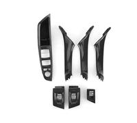 XYWOPO 7Pcs Interior Window Switch Panel Trim, for, 5 Series F10 F11 F18 Door Armrest Cover Carbon Fiber Style 2010-2016 LHD Window Control Trim Car Window Switch Cover