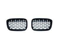 XYWOPO A Pair Car Front Bumper Grills Diamond Racing Grille Grill, for BMW, for X3 G01 G08 X4 G02 2018 2019 2020 Auto Meteor Styling Car Front Grille(Black And Silver)