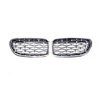 XYWOPO Car Front Bumper Sport Racing Grill Grilles, for BMW, for 5 Series F10 F11 F18 520i 523i 528i 520d 530d 2010-2016 Diamond Grille Car Front Grille(Sliver)