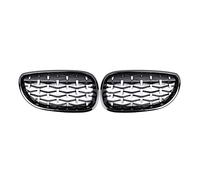 XYWOPO Car Racing Grill, for BMW, for E60 E61 5 Series 2003 2004 2005 2006 2007 2008 2009 Diamond Front Grille Meteor Style Grill Chrome Auto Accessories Car Front Grille(Fullsilver)