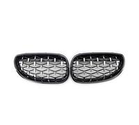 XYWOPO Car Racing Grill, for BMW, for E60 E61 5 Series 2003 2004 2005 2006 2007 2008 2009 Diamond Front Grille Meteor Style Grill Chrome Auto Accessories Car Front Grille(Blacksliver)