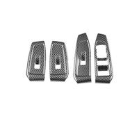 XYWOPO Car Window Glass Lift Button Cover Trim, for Ford, Ranger Everest 2023 Switch Door Armrest Panel Carbon Fiber Window Control Trim Car Window Switch Cover