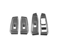 XYWOPO Car Window Glass Lift Button Switch Cover Trim, for Ford, Ranger Everest 2023 Door Armrest Panel Carbon Fiber Window Control Trim Car Window Switch Cover