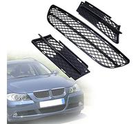 XYWOPO Front Bumper Lower Grills Fog Light Hood Cover, for BMW, for 3-Series E90 Sedan 2005 2006 2007 2008 Pre-facelift Fog Light Grille(Black 1 Set)