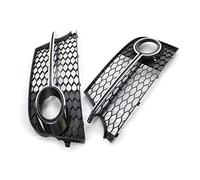 XYWOPO Pair RS Style Honeycomb Hex Car Front Fog Light Grille Cover Lamp, for, for TT MK2, for, for TTS 2011-2014 8J0807681KT94 Fog Light Grille(Black silver)