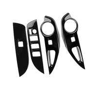 XYWOPO Window Glass Lift Button Switch Cover Trim Door Armrest Panel, for Toyota, for Corolla, Cross 2021 2022 RHD Window Control Trim Car Window Switch Cover(BLACK Black)