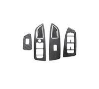 XYWOPO Window Glass Lift Button Trim Cover, for VOLVO, S90 S90L 2017-2019 LHD Carbon Fiber Door Armrest Panel Sticker Switch Window Control Trim Car Window Switch Cover