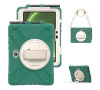 XYX for Samsung Galaxy Tab Active5 Pro/Active4Pro/Active Pro Case 10.1 inch, 3in1 Heavy Duty Shockproof Cover with Stand Hand Strap and Shoulder, Emerald Green
