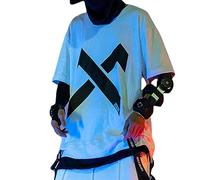 XYXIONGMAO Cyberpunk Shirt Techwear Shirts Streetwear Men Tactical Japanese Hip Hop Anime Mens Graphic Gothic Tees, White, S