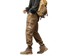 XYXIONGMAO Multi Pocket Cargo Pants for Men Japanese High Street Pants Drawstring Cargo Pants for Men Hip Hop Sweatpants