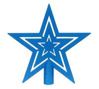 Xyxu Blue Star Christmas Tree Topper, 20cm Glitter Christmas Tree Star Topper for Blue Traditional Christmas Decorations, Shatterproof Sparkly Xmas Tree Topper Stars for Xmas Tree Decoration