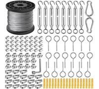 Xyxu Garden Wire for Climbing Plants, 60m 2mm PVC Coated Stainless Steel Heavy Duty Metal Cable Catenary Fence Wire Rope Trellis Kit with M5 Turnbuckles Wires Tensioner, Vine Eyes for Climbing Plants