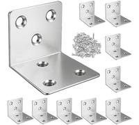 Xyxu L Brackets for Wood, 10pack Heavy Duty 30x30x30mm Metal Right Angle Corner Sleeper Brackets for Wood with Screws, 1.5mm Thick Galvanised Steel L Shaped Bracket for DIY, Home Repair
