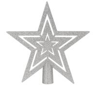 Xyxu Silver Star Christmas Tree Topper, 20cm Glitter Christmas Tree Star Topper for Silver Traditional Christmas Decorations, Shatterproof Sparkly Xmas Tree Topper Stars for Xmas Tree Decoration