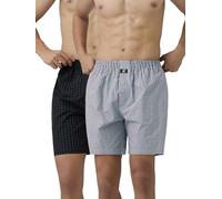 XYXX Checkmate Men's Super Combed Cotton Boxer Shorts, Jet Black + Orange & Blue Checked, 6