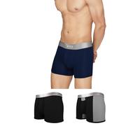 XYXX Men's Underwear Illuminati Intellisoft Antimicrobial Micro Modal Trunk Pack of 3 (Medium - Black & Steel Grey)