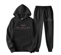 XYYYHTL 2pc Black-Pink Sweatshirt and Pants 2025 World Tour Deadline Tracksuit Women Long Sleeve Pullover Hoodies+Sweatpants Kpop Outfit for Fans