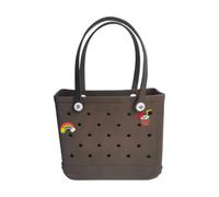 XYYYHTL Beach Tote Bag Rubber Waterproof Washable Durable Open Tote for Sports, Pool, Gym, Large Rubber EVA Bag With Holes Stylish Women's Beach Essentials