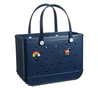 XYYYHTL Beach Tote Bag Rubber Waterproof Washable Durable Open Tote for Sports, Pool, Gym, Large Rubber EVA Bag With Holes Stylish Women's Beach Essentials
