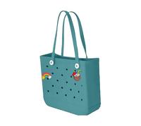 XYYYHTL Beach Tote Bag Rubber Waterproof Washable Durable Open Tote for Sports, Pool, Gym, Large Rubber EVA Bag With Holes Stylish Women's Beach Essentials