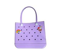 XYYYHTL Beach Tote Bag Rubber Waterproof Washable Durable Open Tote for Sports, Pool, Gym, Large Rubber EVA Bag With Holes Stylish Women's Beach Essentials