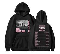 XYYYHTL Black-pink Born Pink Sweatshirt Kpop Hoodie Deadline 2025 World Tour Sweatshirt Jennie Jisoo Rose Outfits for Concert