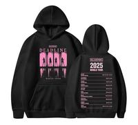 XYYYHTL Black-pink Born Pink Sweatshirt Kpop Hoodie Deadline 2025 World Tour Sweatshirt Jennie Jisoo Rose Outfits for Concert