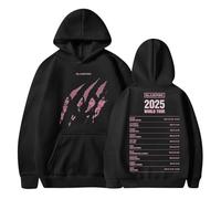 XYYYHTL Black-pink Born Pink Sweatshirt Kpop Hoodie Deadline 2025 World Tour Sweatshirt Jennie Jisoo Rose Outfits for Concert